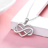 925 Silver Infinity Symbol Heart Necklace Endless Love Jewelry