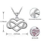 925 Silver Infinity Symbol Heart Necklace Endless Love Jewelry