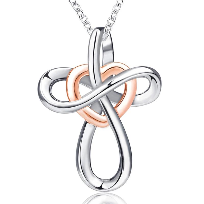 925 Silver Love Knot Pendant Necklace for Girls