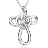 925 Silver Love Knot Pendant Necklace for Girls