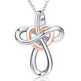 925 Silver Love Knot Pendant Necklace for Girls