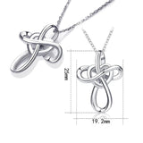 925 Silver Love Knot Pendant Necklace for Girls