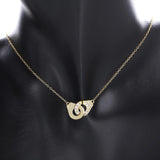 925 Silver Handcuffs Menottes Chain Necklace High Femme Jewelry