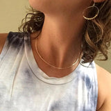 925 Silver Bar Choker Necklace Minimalism Jewelry