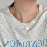 SHANICE S925 Silver Irregular Geometric Necklace for Women