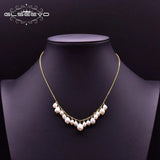 925 Silver Pearl Tassel Pendant Necklace Wedding Party Jewelry