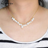 925 Silver Pearl Tassel Pendant Necklace Wedding Party Jewelry