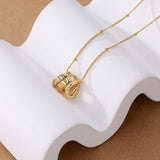 925 Silver Zircon Triple Circular Pendant Necklace Transfer Hoops