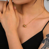 925 Silver Zircon Triple Circular Pendant Necklace Transfer Hoops