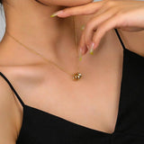 925 Silver Zircon Triple Circular Pendant Necklace Transfer Hoops