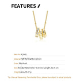 925 Silver Zircon Triple Circular Pendant Necklace Transfer Hoops
