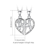 Eudora Silver Sisters Heart Necklace Set