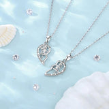 Eudora Silver Sisters Heart Necklace Set