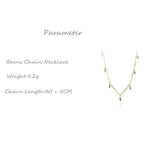 925 Silver Beans Water Drop Necklace Creative Texture Female