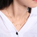 925 Silver Beans Water Drop Necklace Creative Texture Female