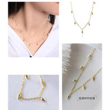 925 Silver Beans Water Drop Necklace Creative Texture Female