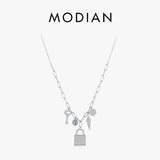 925 Sterling Silver Key Lock Pendant Necklace Wedding Jewelry