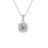 1Ct Square Cut Moissanite Pendant 925 Silver Necklace Sparkles Like Diamonds