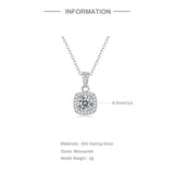 1Ct Square Cut Moissanite Pendant 925 Silver Necklace Sparkles Like Diamonds