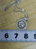 1Ct Square Cut Moissanite Pendant 925 Silver Necklace Sparkles Like Diamonds
