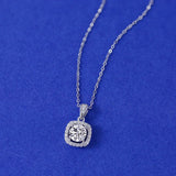1Ct Square Cut Moissanite Pendant 925 Silver Necklace Sparkles Like Diamonds