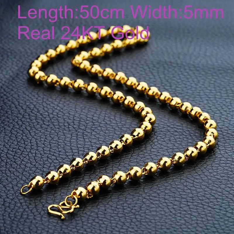 European Man Wedding Gift 24KT Chain Necklace NL33