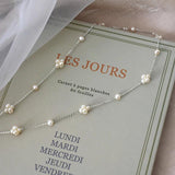 Natural Freshwater Pearl 925 Sterling Silver Hand Woven Flower Ball Necklace