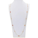 Freshwater Pearl Necklace with Natural Stone 4-4.5mm Sweater Chain