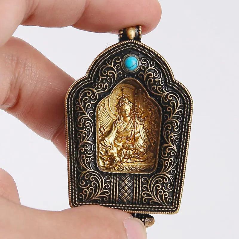 Sakyamuni Buddha Necklace Handicraft in Retro Pendant Box