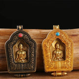 Sakyamuni Buddha Necklace Handicraft in Retro Pendant Box