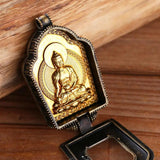 Sakyamuni Buddha Necklace Handicraft in Retro Pendant Box