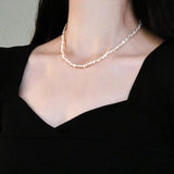925 Silver Baroque Pearl Choker Necklace for Women