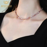 925 Silver Baroque Pearl Choker Necklace for Women
