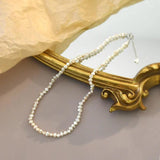 925 Silver Baroque Pearl Choker Necklace for Women