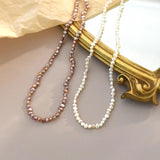925 Silver Baroque Pearl Choker Necklace for Women