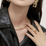 925 Silver Hollow Chain Choker Necklace for Women