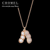 925 Silver Peanut Necklace Pearl Pendant for Women