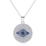 Sterling Silver Evil Eye Necklace with Zircon