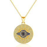 Sterling Silver Evil Eye Necklace with Zircon