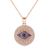 Sterling Silver Evil Eye Necklace with Zircon