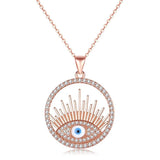 Evil Eye Pendant Necklace S925 Sterling Silver Zircon Necklace