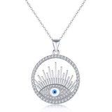 Evil Eye Pendant Necklace S925 Sterling Silver Zircon Necklace