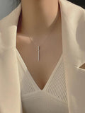 925 Silver Rhinestone Pendant Chain Necklace for Women