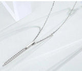 925 Silver Rhinestone Pendant Chain Necklace for Women