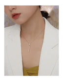 925 Silver Rhinestone Pendant Chain Necklace for Women