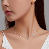 Colorful Tassel Evil Eye Pendant Necklace 925 Sterling Silver Jewelry