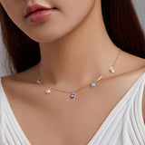 Colorful Tassel Evil Eye Pendant Necklace 925 Sterling Silver Jewelry