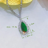 925 Silver Emerald Necklace Pendant for Women Punk Origin Chains Necklaces