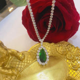 925 Silver Emerald Necklace Pendant for Women Punk Origin Chains Necklaces