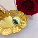 925 Silver Emerald Necklace Pendant for Women Punk Origin Chains Necklaces